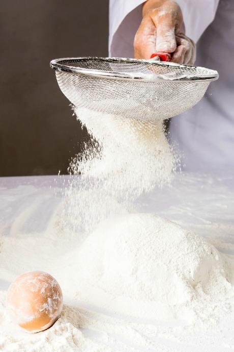 All-purpose flour is made using a combination of a hard, higher gluten wheat like that used in bread flour, and a soft, lower gluten wheat like the kind used in cake flour.