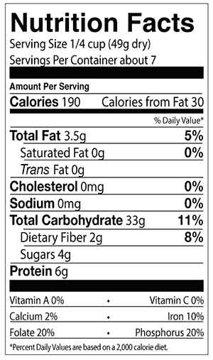 Nutrition Labels: Alter Eco Quinoa