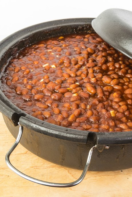 Try cooking homemade baked beans in a cast iron Dutch oven.