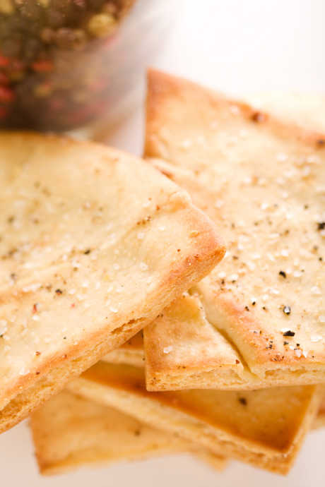 Homemade Pita Chips: When your pita chips are finished baking, let them cool completely to maximize crunch.
