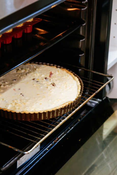 Temperature is another element that can make or break your quiche. Use a thermometer to gauge whether or not quiche is done.