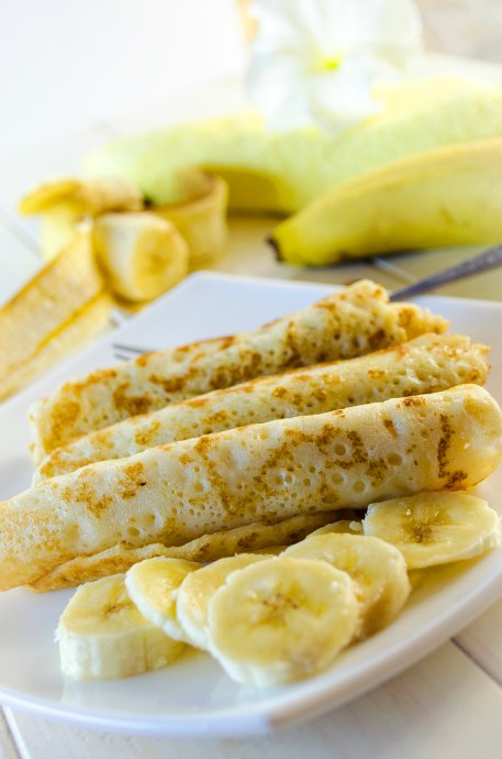 Use overripe bananas to make banana crepes