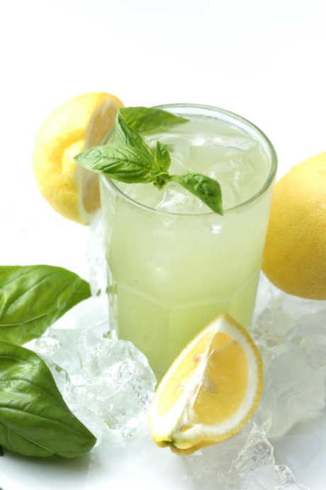 Homemade Lemonade: Simple syrup infused with fresh basil gives this homemade lemonade an herbal essence.