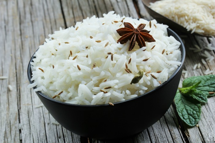 Types of Rice: Basmati rice is a long grain variety, available both white and brown, that should be soaked before cooking.