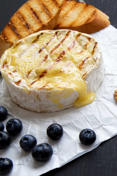 These blueberry Brie grilled cheese sandwiches have a well-balanced combination of flavors, from sweet blueberries and tart lemon zest to peppery arugula and rich mascarpone and Brie cheeses.