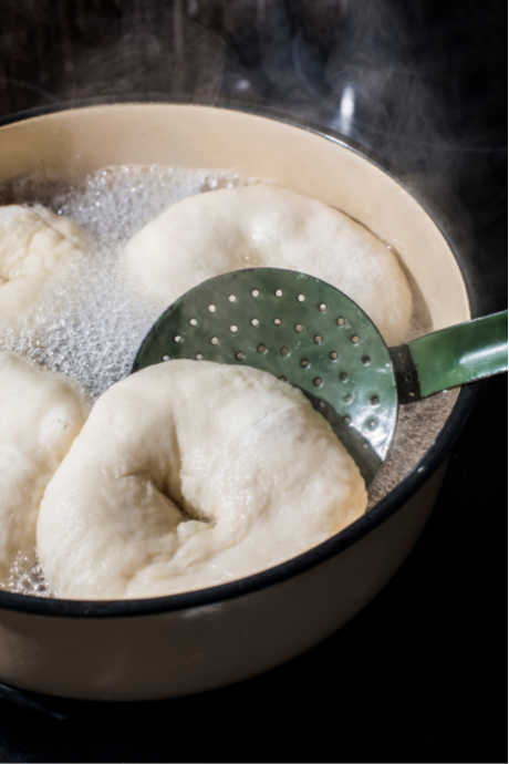 Homemade Bagels: Every bagel recipe calls for briefly boiling the rings of dough before baking them into bagels.