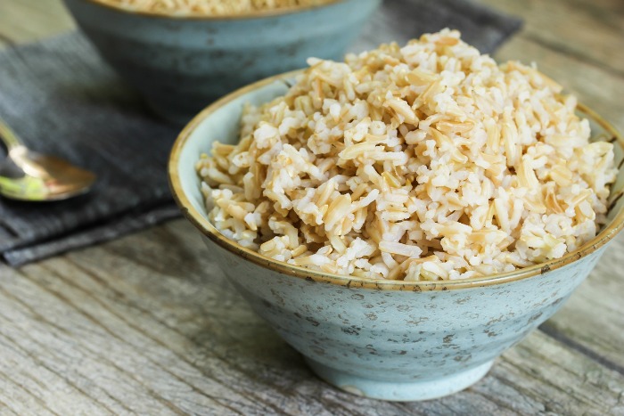 Types of Rice: With brown rice, the inedible hull has been removed from each grain, but the bran and germ are still intact. The bran and germ contain nutrients and fiber. That's why brown rice is often thought of as being healthier.