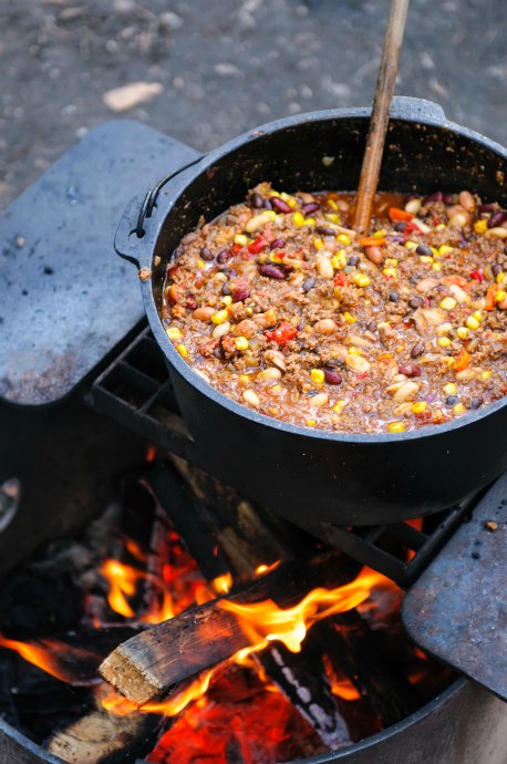 Some foods are campfire cooking classics, while others might surprise you. Chili and cornbread make a delicious and filling dinner, and potatoes and eggs are a breakfast standby.