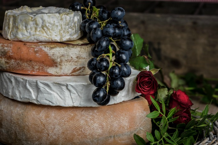 Cheese Board Ideas: Corinth grapes -- or champagne grapes -- go well with cheese and look attractive on a cheese board 
