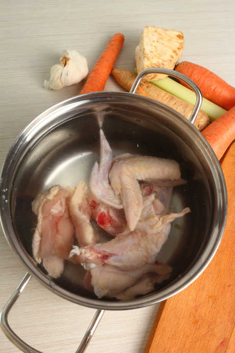 Homemade Chicken Stock: One of the best reasons to make chicken stock is the economy of it. After you roast a chicken, don’t toss those bones. The carcass and scraps are exactly what you need to make stock.