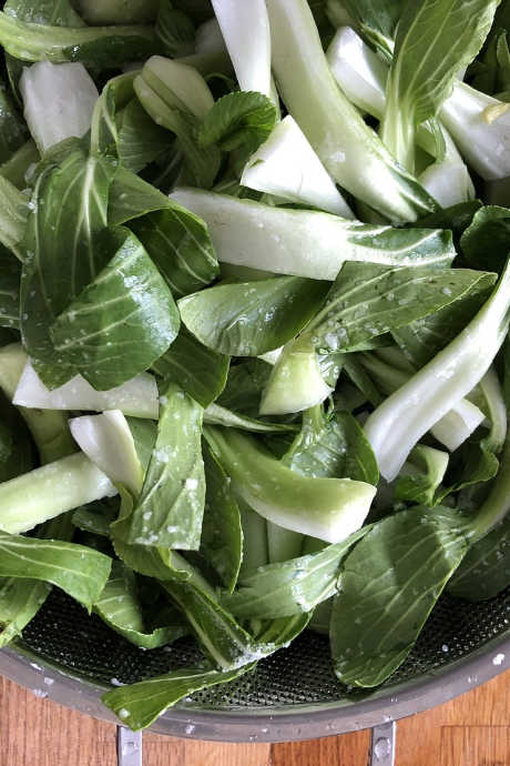 Look for bok choy with firm stalks and crisp greens. Avoid bunches that are blemished, rubbery, or wilted, especially if you plan to serve them raw. Even when cooked, bok choy stalks will retain some crunch.