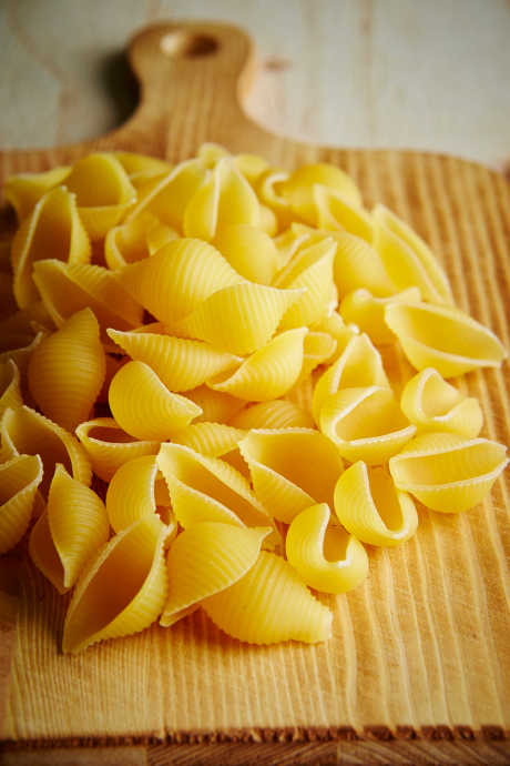 Also known as shells, conchiglie comes in a variety of sizes, which can help you decide how to serve it.