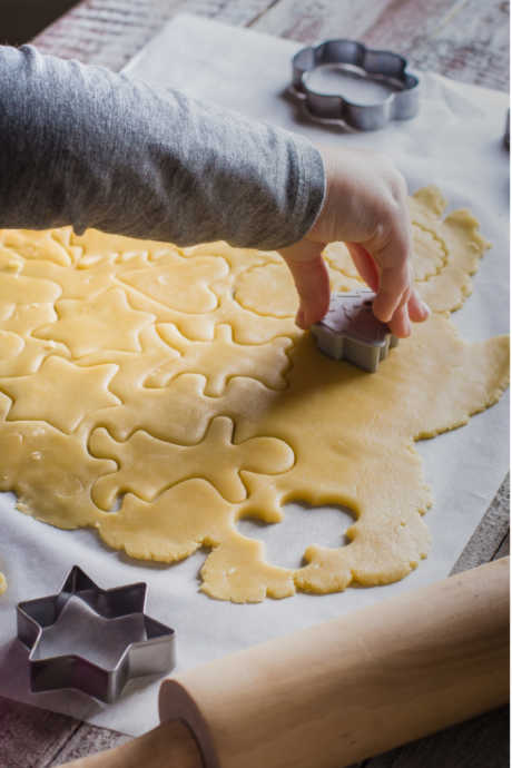 Cookie Decorating: Roll out and chill your dough on parchment paper. 