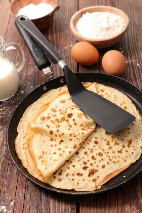 8 Steps to Perfect Crepes: Basic crepe batter includes eggs, milk, flour, butter, and salt. You can tweak the flavor by adding vanilla extract, sugar, or herbs based on whether your crepes will hold sweet or savory fillings.