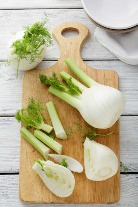 Fennel: The bulb is the primary part of fennel that’s typically eaten, but save the stalks for adding to homemade stock. The fronds make a perfect garnish, or you can toss them into salad.