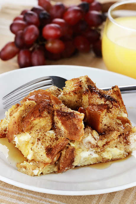 Slow Cooker Breakfasts: Serve this French toast casserole topped however you usually enjoy your French toast -- butter and syrup, fruit and whipped cream, or even slathered with Nutella.