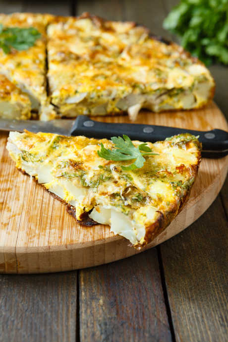 Slice your finished frittata and serve, or wrap individual slices for meals and snacks the rest of the week.