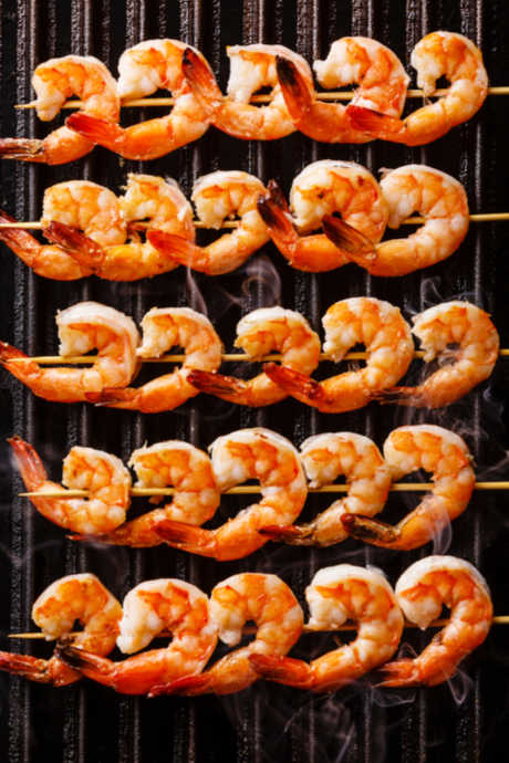Leave the shells on when grilling shrimp, as they protect the shrimp from high direct heat, along with adding flavor.
