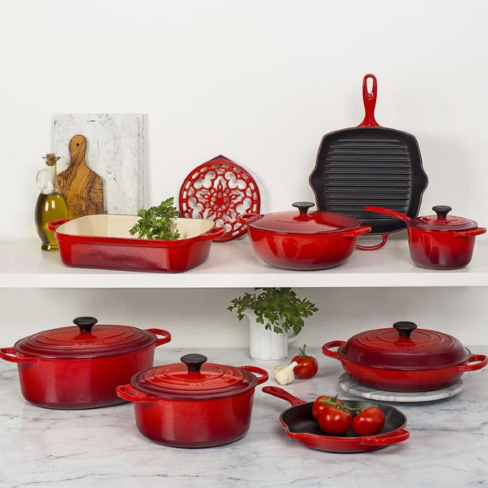 Festive Dinnerware: The Cerise collection from Le Creuset is another festive option that looks great year round.