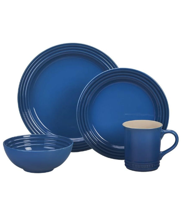 Festive Dinnerware: Le Creuset Marseille dinnerware is a great year-round option for adding a festive touch to your Hanukkah.