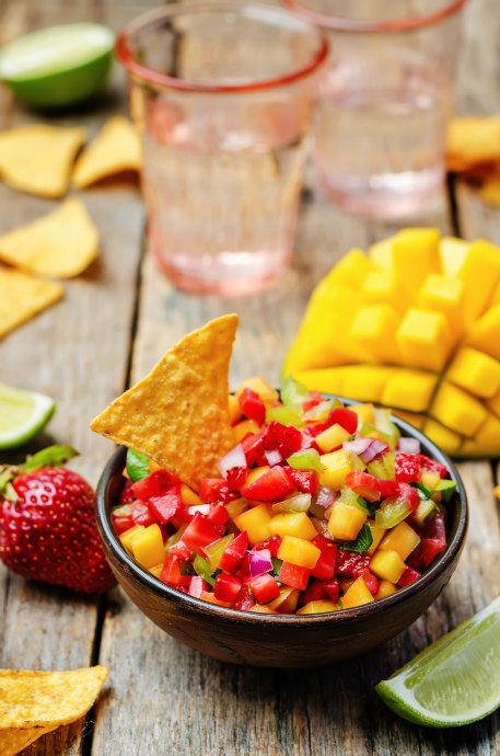 Adding fresh fruit to salsa offers a great balance of flavors