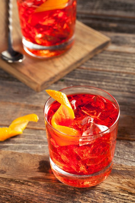 The Negroni was invented in 1919 for Count Camillo Negroni who wanted something stronger than the Milano-Torino (Campari and sweet vermouth). A Negroni is equal parts Campari, sweet vermouth, and gin.