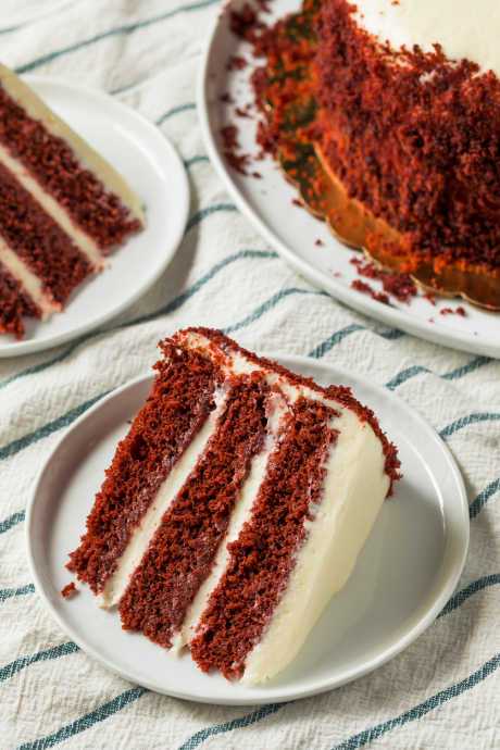 Red Velvet Cake: In the original red velvet cakes, the buttermilk reacted with the cocoa powder to reveal natural reddish pigments of cocoa.