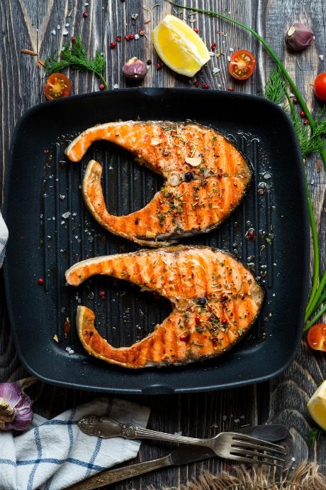 Grilling Salmon: Whether you use an outdoor grill or a grill pan, be sure your grilling surface is pre-heated and oiled.