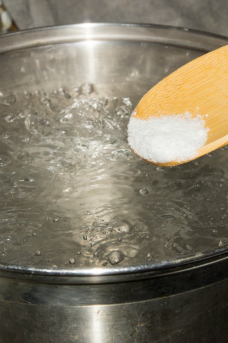 How to Cook Pasta: Wait for the water to boil before adding salt Salt raises the boiling point of water.