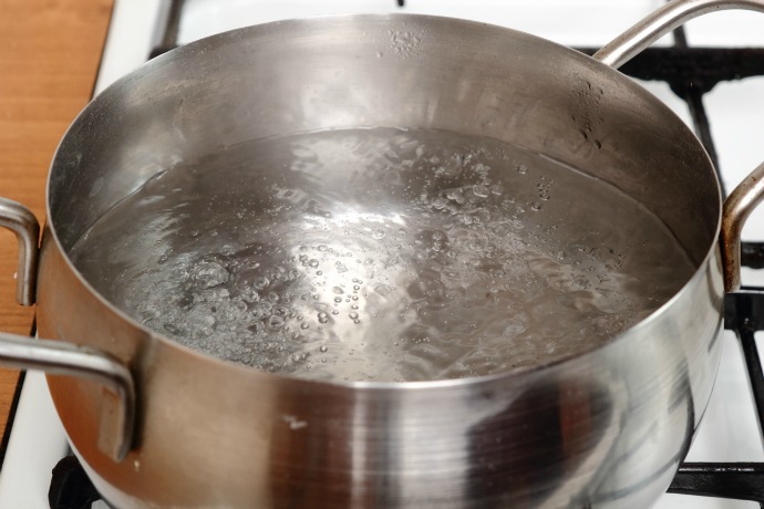 How to Poach Eggs: Be sure your water is gently bubbling, not at a rolling boil.