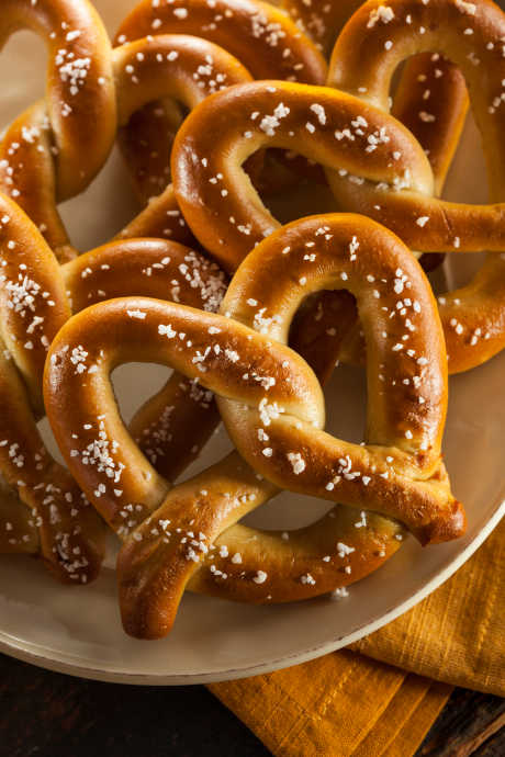 Homemade Soft Pretzels: The alkaline solution changes proteins in the dough. The altered proteins react differently with sugar, which gives pretzels the color and flavor that sets them apart.