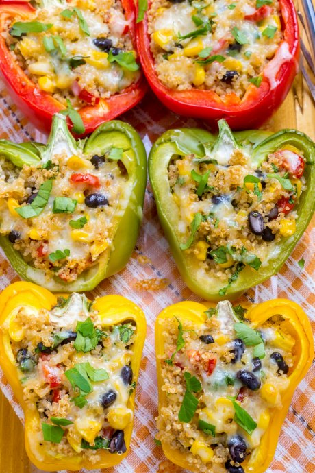 Stuffed Peppers: Southwestern style fillings are perfect for stuffed peppers, like black beans, corn, enchilada sauce, and lots of cheese.