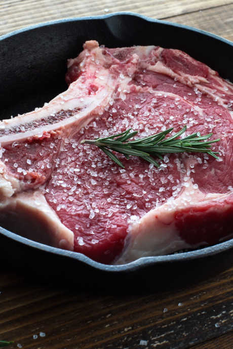 Outdoor Cookware: Cooking a steak in a skillet on the grill helps achieve that savory exterior crust. You get the best of both worlds -- the smoky flavor of the grill combined with that sought-after sear.