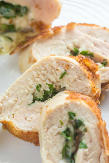 Spinach Stuffed Chicken Breast: Spinach pairs perfectly with cheese. Combines chopped fresh spinach with cheese as stuffing for chicken breasts.
