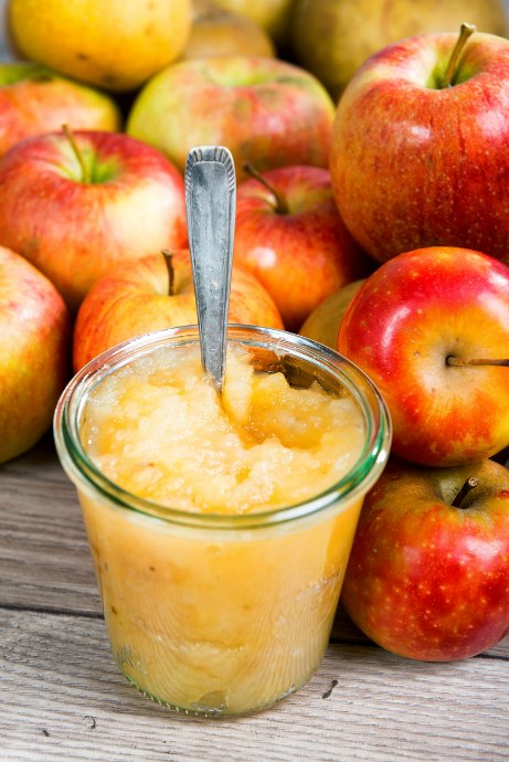 When baking, unsweetened applesauce is a viable substitute for oil or butter or granulated sugar. (But not all three in a single recipe.) Buy a jar or make your own applesauce, and then use it in place of sugar in a 1:1 ratio.