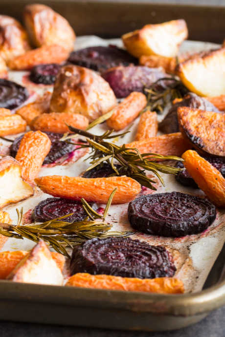 Roasting Vegetables: Your vegetables will brown better if you use a metal pan. Likewise, a sheet pan with low sides will allow moisture to escape so you don’t steam your veggies.