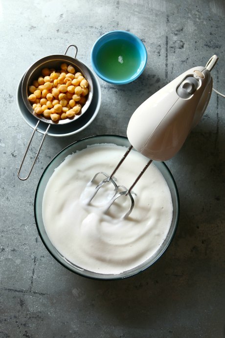 When it's drained from beans and poured into a bowl, aquafaba looks a lot like egg whites. In cooking, aquafaba behaves a lot like egg whites too. This similarity to egg whites is what makes aquafaba so useful in vegan cooking.