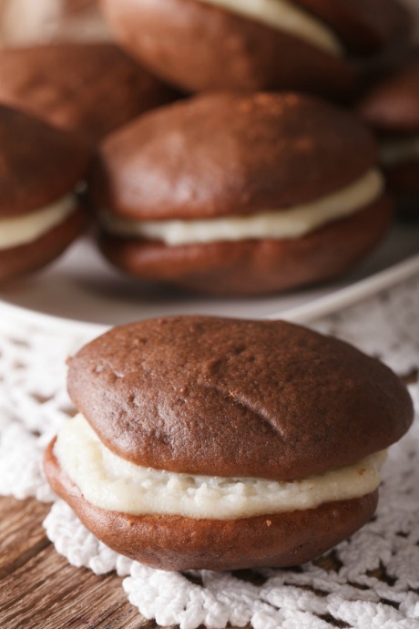 Halloween Desserts: Make traditional chocolate and marshmallow Whoopie Pies, with an orange accent as a nod to Halloween.