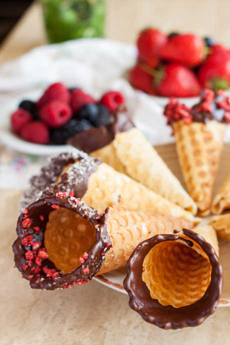 Ice Cream Cones: Add fruit and yogurt to ice cream cones for parfaits.